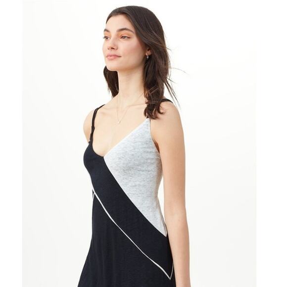 NWT Splendid x Margherita Positano Slip Dress Navy Blue Grey Colorblock Medium - Picture 4 of 16